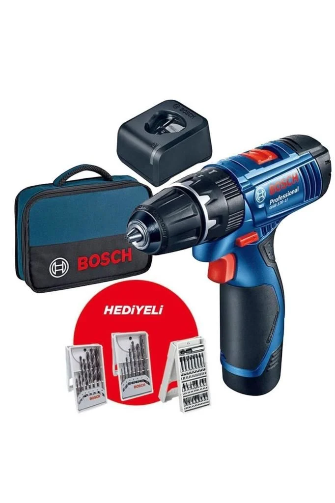 Bosch Gsb 120-LI Tek Akülü Darbeli Matkap + 39 Parça Set