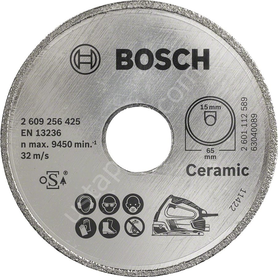 Bosch - Seramik İçin PKS 16 Multi Uyumlu Elmas Kesme Diski 65 x 15mm 2609256425