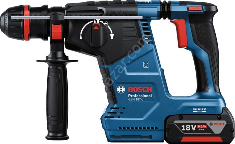 0611923121 Bosch Professional Gbh 187-LI One Chuck Akülü Sds Plus Kırıcı Delici 5A Çift Akülü